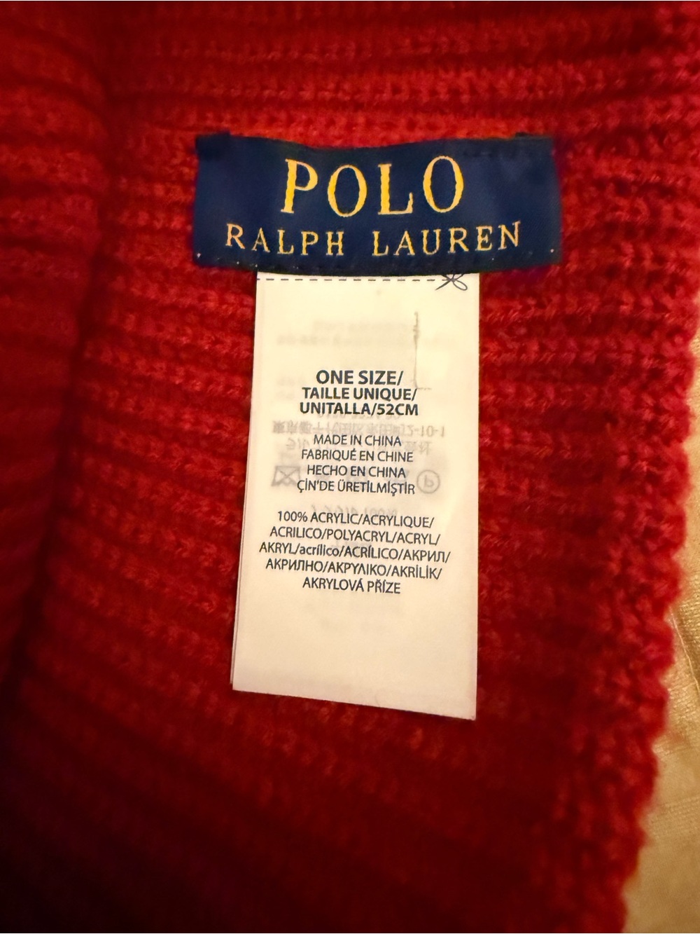 Polo Ralph Lauren RL Naval Tailors Red Beanie with Tiger, Crest & Star Patches - Picture 5 of 7